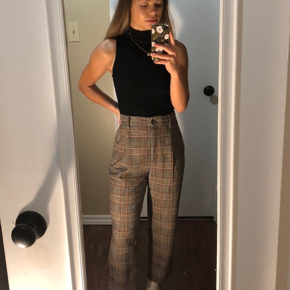 Aritzia Pants - Wilfred Check/Plaid Wide Leg Trousers